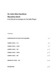 Sir John Eliot Gardiner Marathon Bach - Cité de la musique