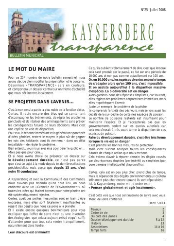 LE MOT DU MAIRE - Site officiel de la Ville de Kaysersberg