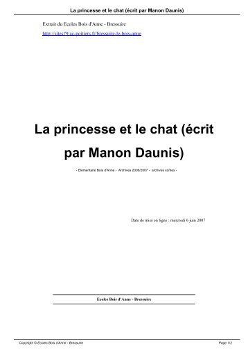 La princesse et le chat (écrit par Manon Daunis)