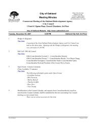 Meeting Minutes - City of Oakland