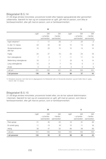 Pardannelse blandt etniske minoriteter i Danmark - SFI