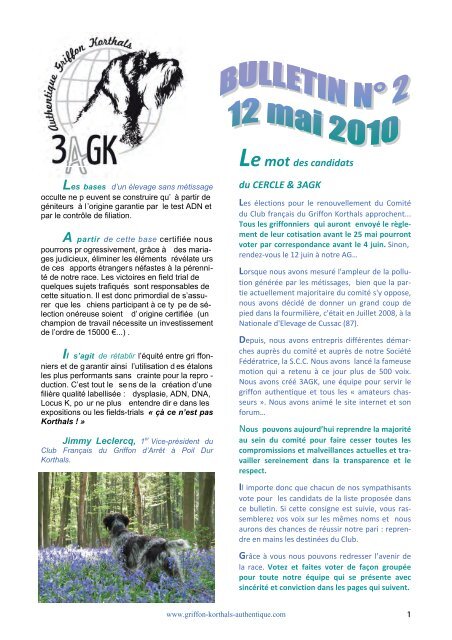 Bulletin n° 2 - Griffons Korthals Authentiques, 3AGK