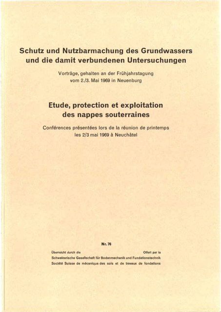 Schutz Und Nutzbarmachunq Des Grundwassers Sgbf Ssmsr