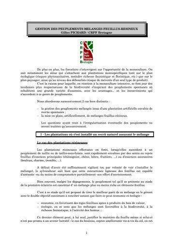 La gestion des peuplements mélangés feuillus-résineux