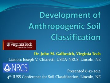 Development of Anthropogenic Soil Classification - Virginia Tech