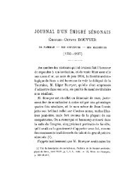 Journal d'un émigré sénonais : Charles-Octave Bouvyer, suivie d ...