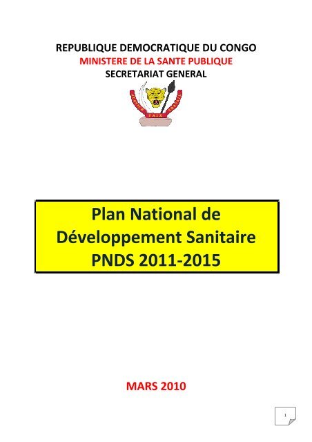 PNDS_2011-2015-version finale - Centre de Documentation ...