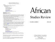 African Studies Review - History Department