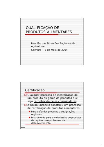 QUALIFICAÇÃO DE PRODUTOS ALIMENTARES