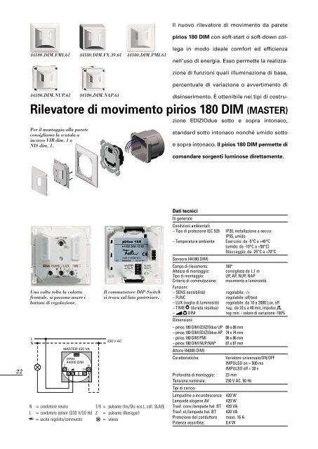 Rilevatore di movimento pirios 180 R - Feller Clixx