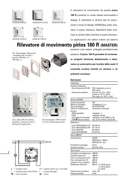 Rilevatore di movimento pirios 180 R - Feller Clixx