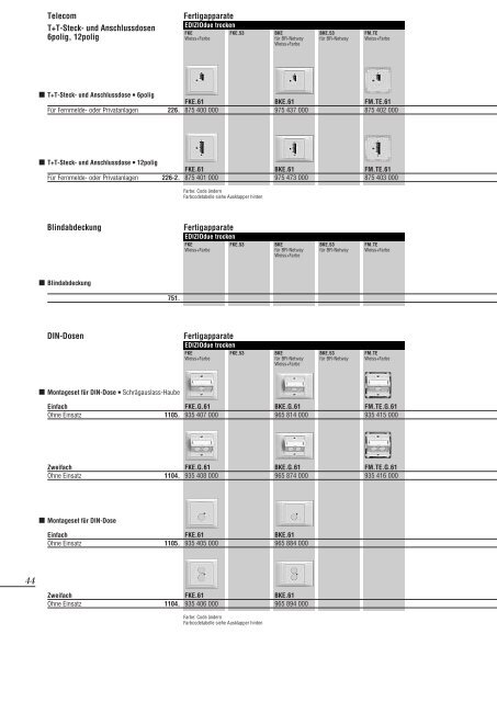 Kanaleinbau März 06 EDIZIOdue Standard FLF - Feller Clixx - Feller ...