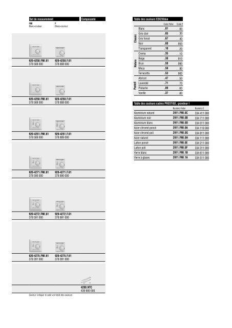 Thermostats Avril 09 Servocommandes ... - Feller Clixx