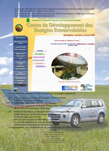 Bulletin des énergies renouvelables - maghreb - europe project ...