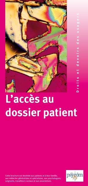 L'accès au dossier patient - Psycom 75