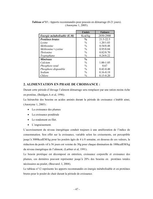 LE SOJA DANS L'ALIMENTATION DU POULET DE CHAIR Aspects ...