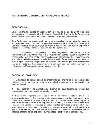 Reglamento Paraecuestres FEM 2009 - Club Acicates el club hípico ...