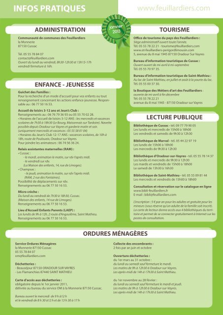 Télécharger le PDF - Communauté de Communes des Feuillardiers