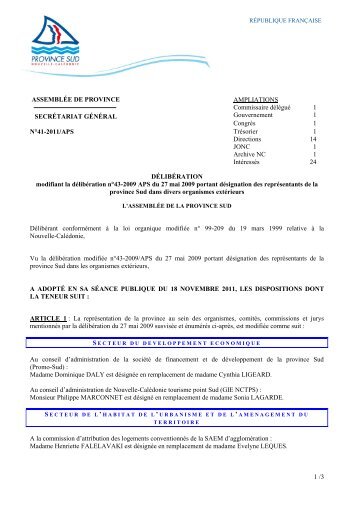 1 /3 ASSEMBLÉE DE PROVINCE SECRÉTARIAT ... - Province sud