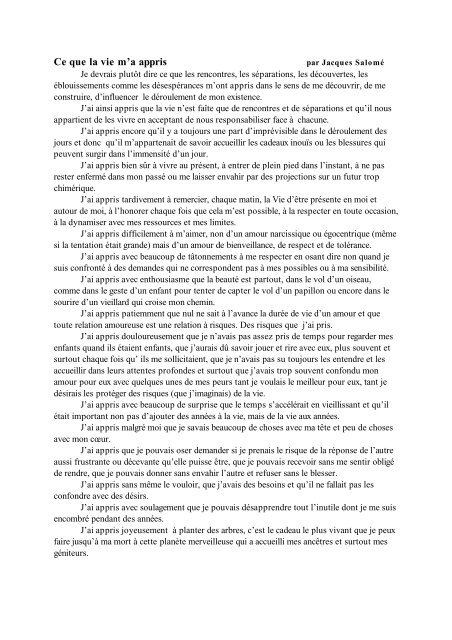 la vie n est faite que de rencontres et de séparations