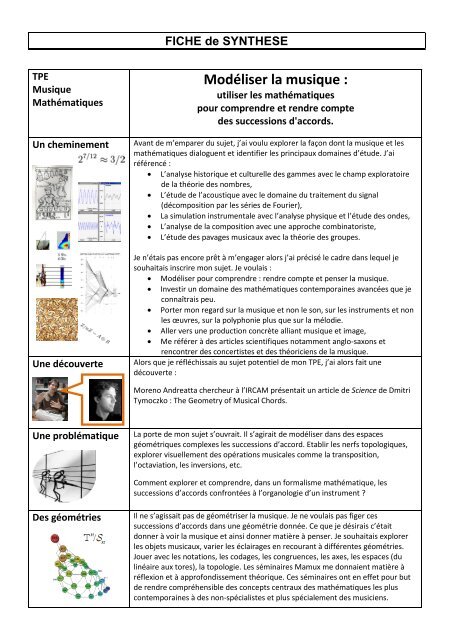 Un exemple de note de synthèse