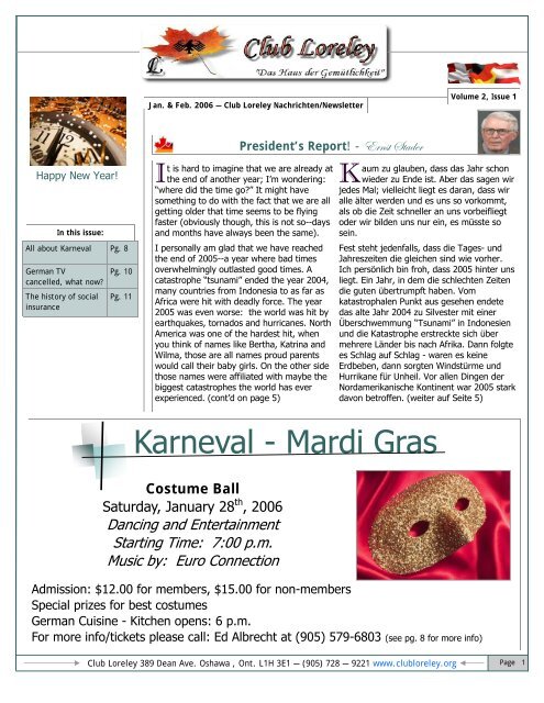 Karneval Mardi Gras Club Loreley