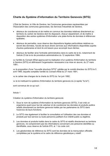 charte du SITG - Etat de Genève