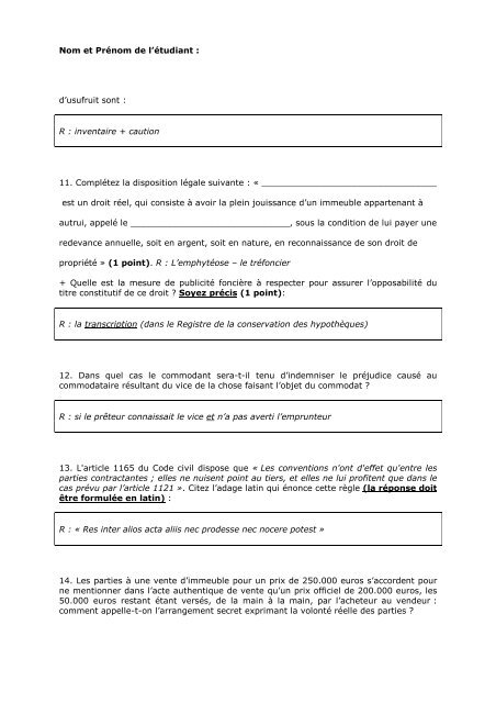 Faculté de droit – DROI-C-101 I. Questions à réponses multiples (20 ...