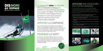 Brochure Dis NON! au dopage