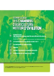 LES CHAMBRES D'AGRICULTURE MOTEUR D'ÉVOLUTION