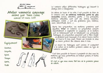 Atelier vannerie sauvage samedi 23 mars 2013 animé par Yann Colas