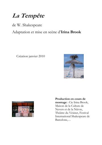 Dossier de Presse tempete - Théâtre de Corbeil-Essonnes