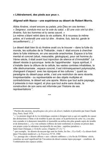 M.Gautheron_ sur un texte de Robert Morris