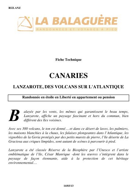 CANARIES - La Balaguère