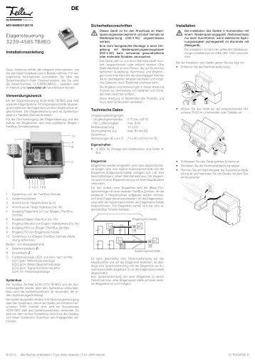 Etagensteuerung 3239-4585.TB.REG - Feller Clixx - Feller AG