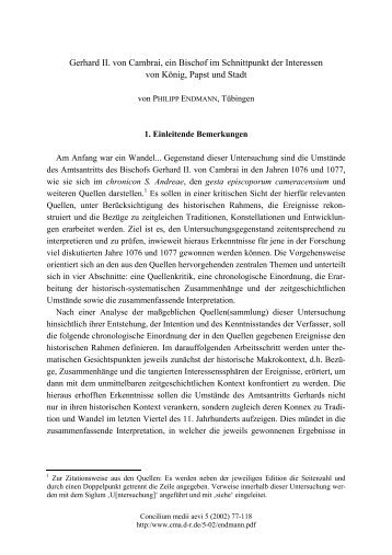 Gerhard II. von Cambrai, ein Bischof im Schnittpunkt der Interessen ...