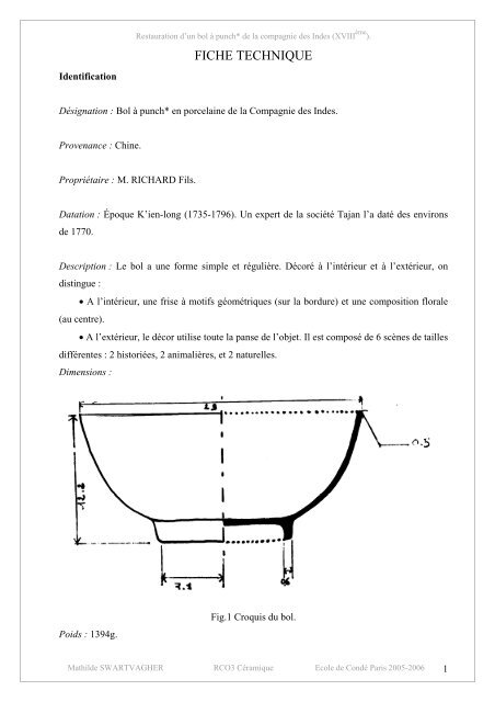 etude et restauration d'un bol a punch du - Au Coup d'Eclat