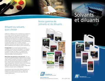 Solvants et diluants brochure - Recochem Inc.