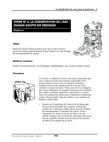 THÈME No 6. LA CONSERVATION DE L'EAU - Environnement ...