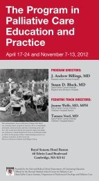 The Program in Palliative Care Education and Practice - HMS-CME