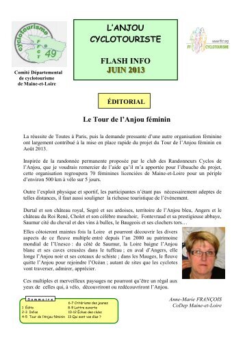 A lire le Flash Info Juin 2013 du CoDep 49 - rc-anjou