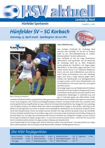 Hünfelder SV – SG Korbach