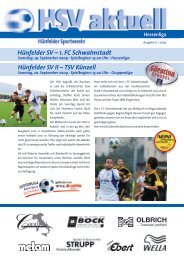 Hünfelder SV – 1. FC Schwalmstadt Hünfelder SV II – TSV Künzell