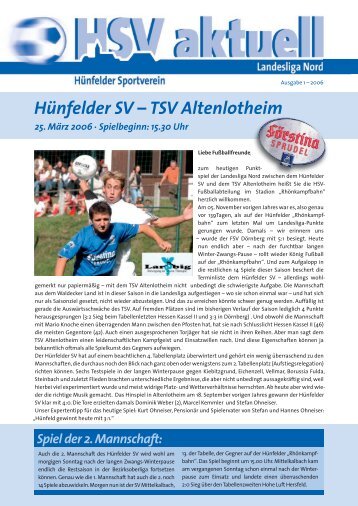 Hünfelder SV – TSV Altenlotheim