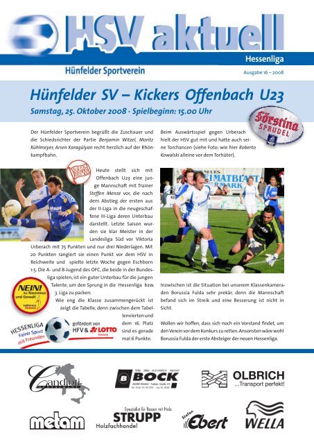 Hünfelder SV – Kickers Offenbach U23