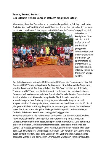 Tennis, Tennis, Tennis… DJK-Erlebnis-Tennis-Camp ... - DJK DV Trier