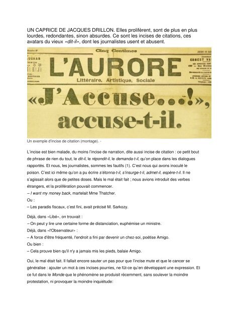 J Accuse Accuse T Il Le Cancer De L Incise Par Jacques Drillon Le J Accuse Accuse T Il Le Cancer De L Incise Par Jacques Drillon Le