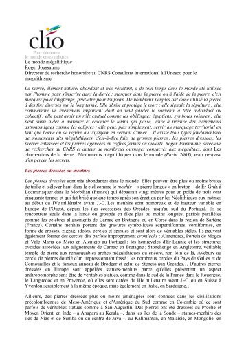 Imprimer cet article - Clio