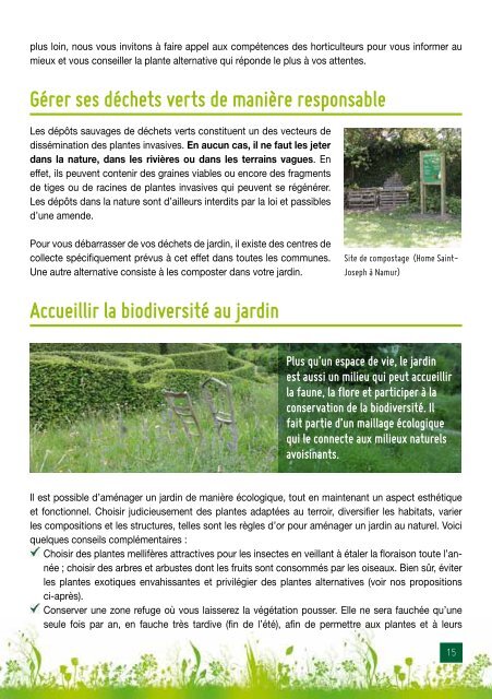 Des alternatives aux invasives