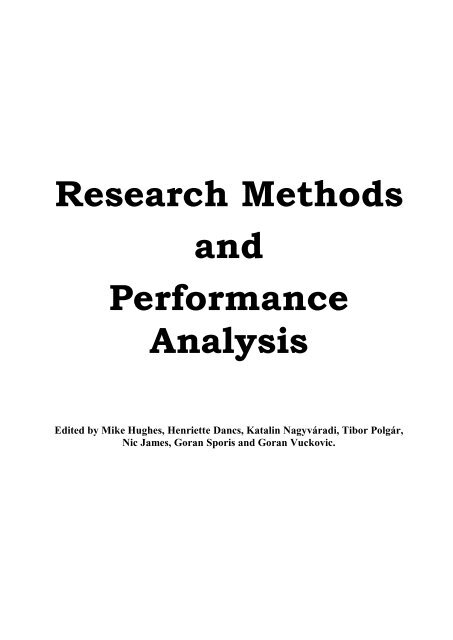 Performance Analysis – INTERNATIONAL WORKSHOP